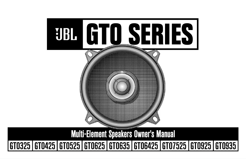 Page 1 de la notice Manuel utilisateur JBL Grand Touring GTO525