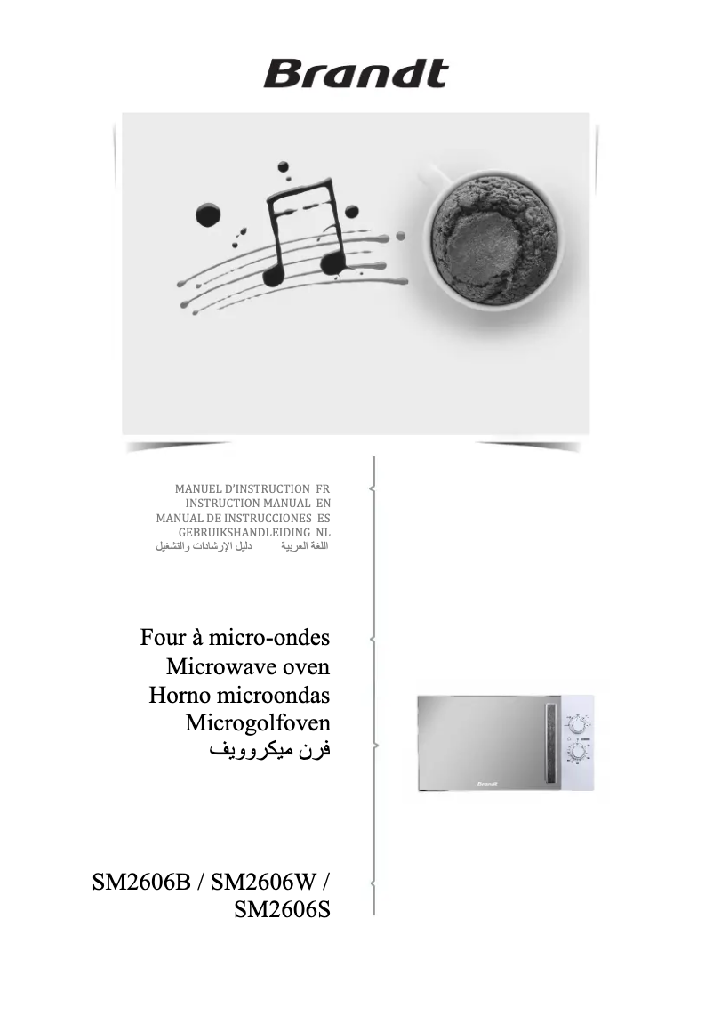 Page 1 de la notice Manuel utilisateur Brandt SM2606W