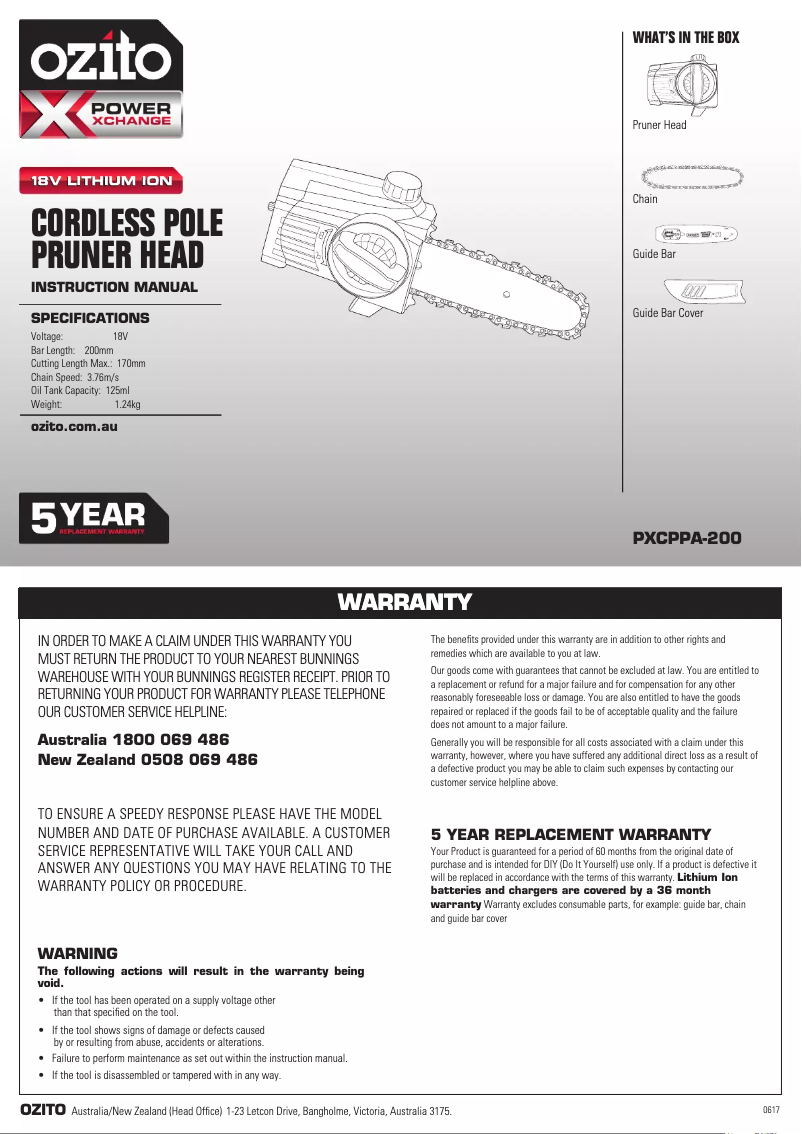 Image de la première page du manuel de l'appareil PXCPPA-200