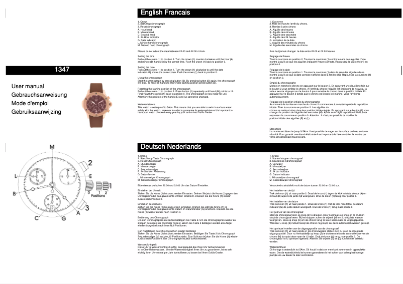 Page n°1 - Manuel utilisateur Davis Roadster 1347