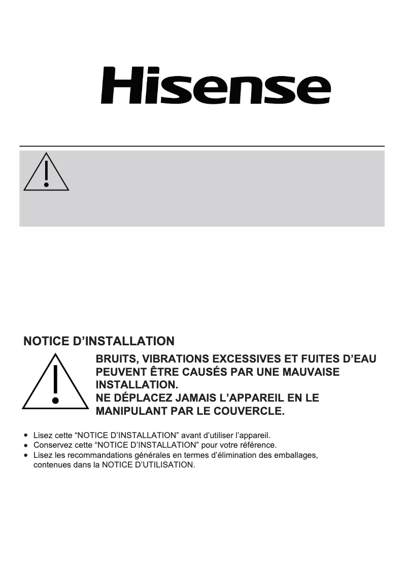 Page n°1 - Manuel utilisateur Hisense W814BLT