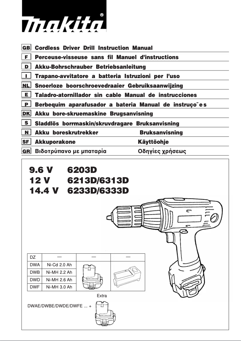 Page n°1 - Manuel utilisateur Makita 6313D
