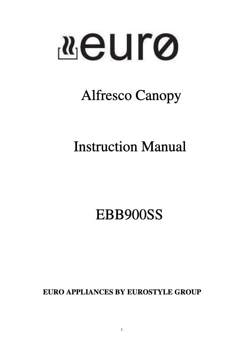 Page n°1 - Manuel utilisateur Euro Appliances EBB900SS