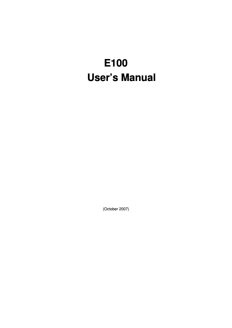 Page n°1 - Manuel utilisateur Getac E100