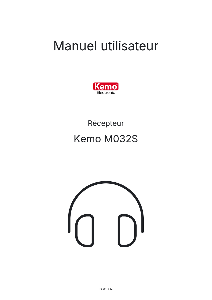 Image de la première page du manuel de l'appareil M032S