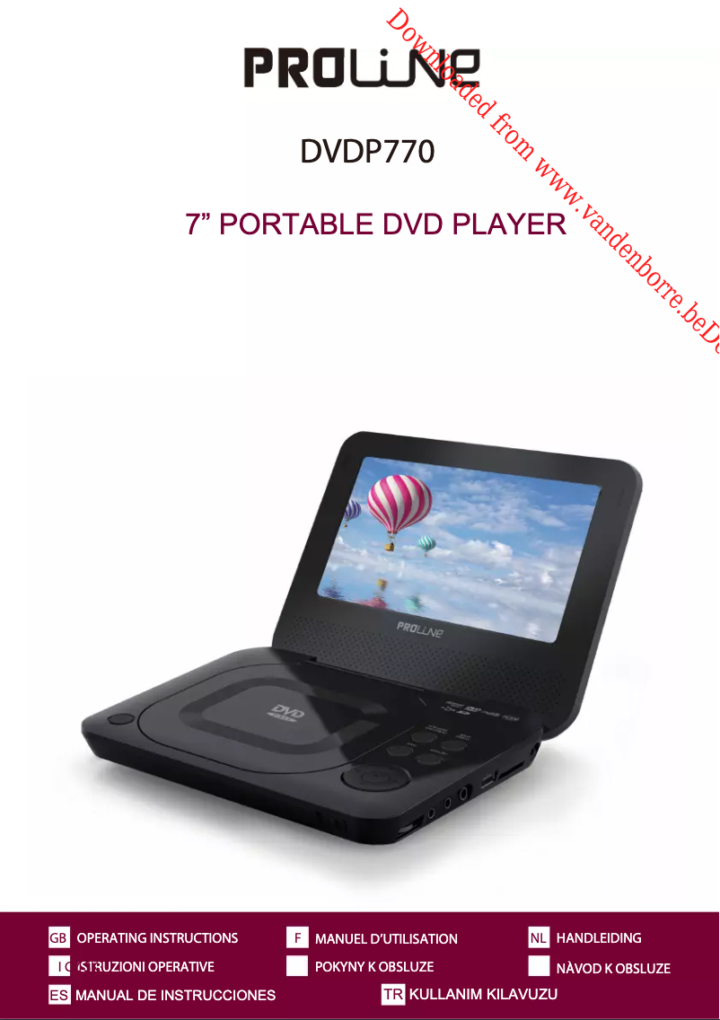 Page 1 de la notice Manuel utilisateur Proline DVDP770