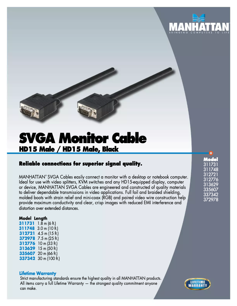 Page 1 de la notice Manuel utilisateur Manhattan 312776