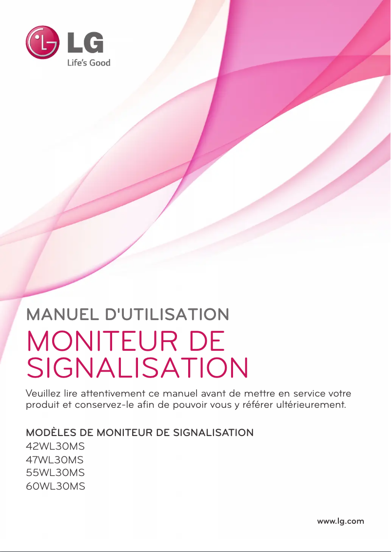 Page 1 de la notice Manuel utilisateur LG 60WL30MS