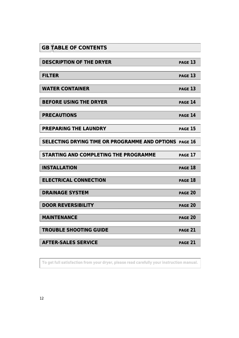 Page 1 de la notice Manuel utilisateur Ignis AWL 261