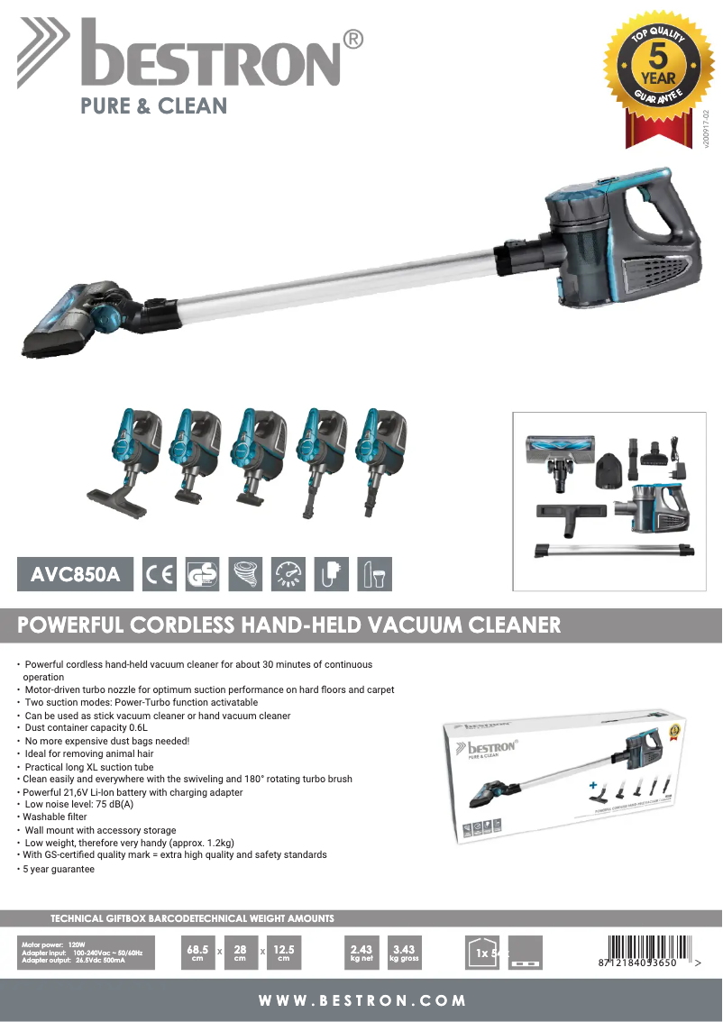 Image de la première page du manuel de l'appareil AVC850A