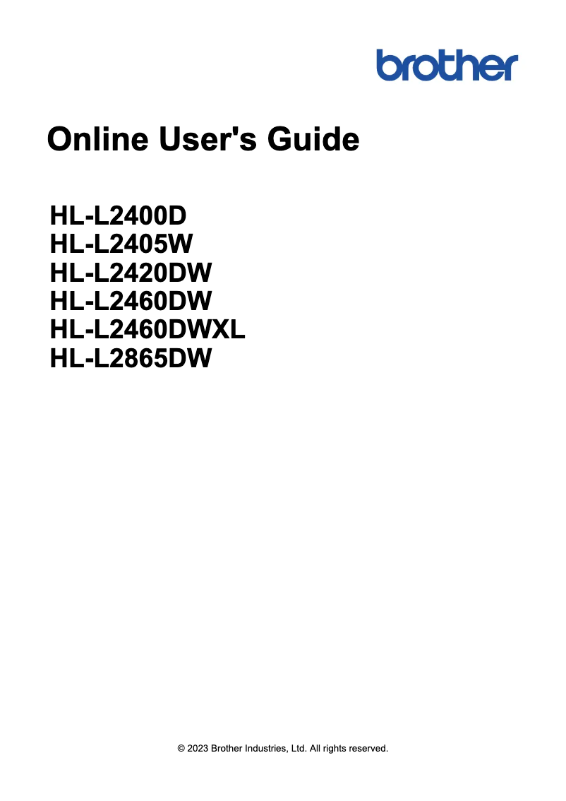 Page n°1 - Manuel utilisateur Brother HL-L2405W