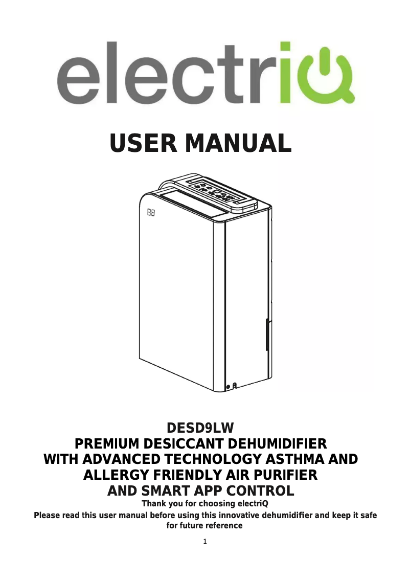 Page n°1 - Manuel utilisateur ElectriQ DESD9LW