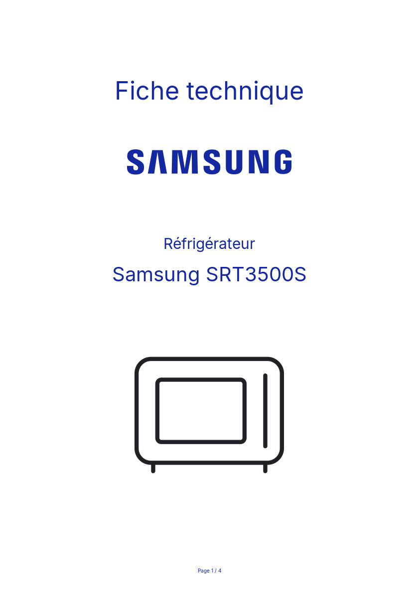 Page n°1 - Fiche technique Samsung SRT3500S