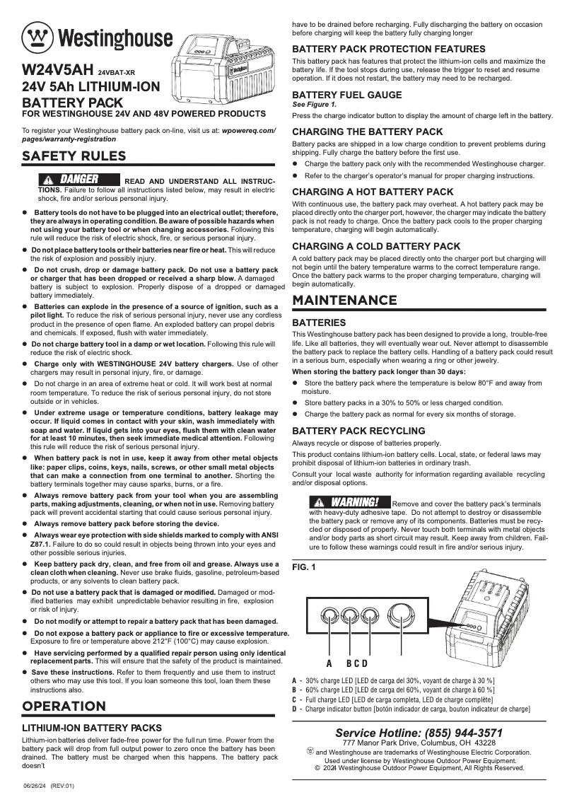 Image de la première page du manuel de l'appareil W24V5AH