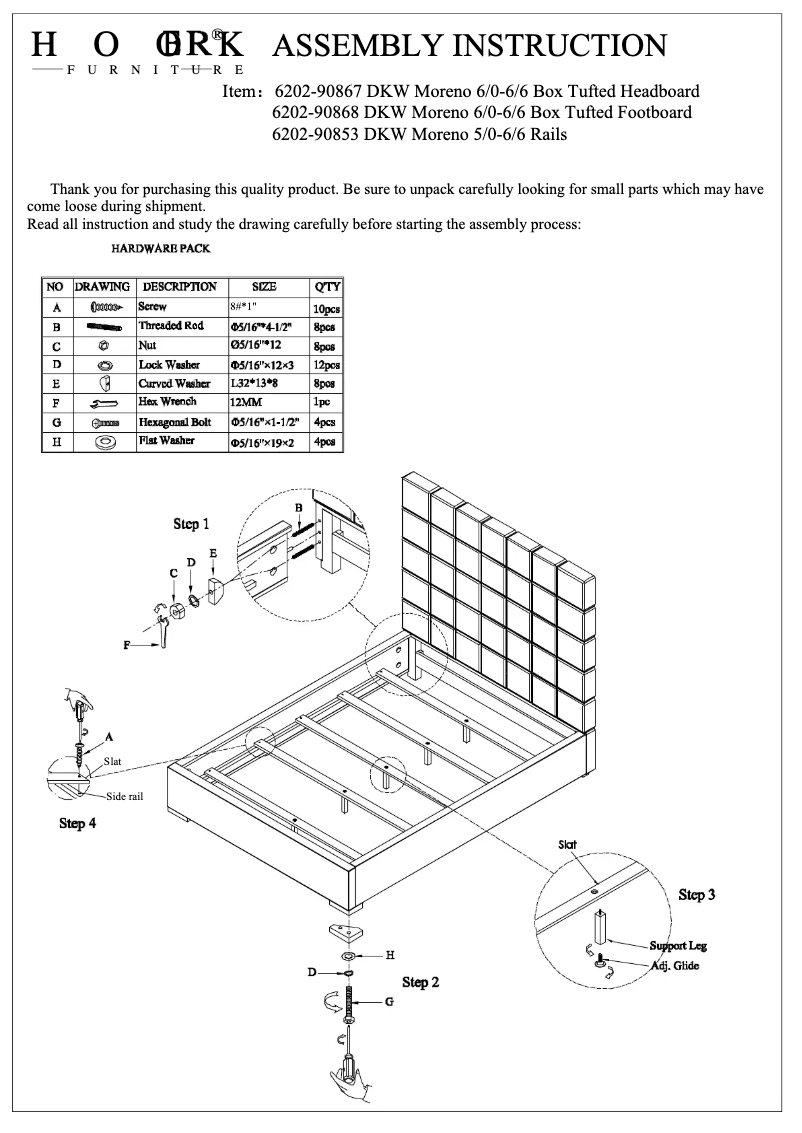 Page 1 de la notice Manuel utilisateur Hooker 6202-90867 DKW