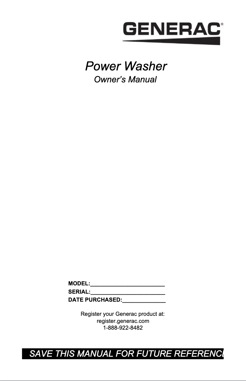 Page n°1 - Manuel utilisateur Generac G0088740