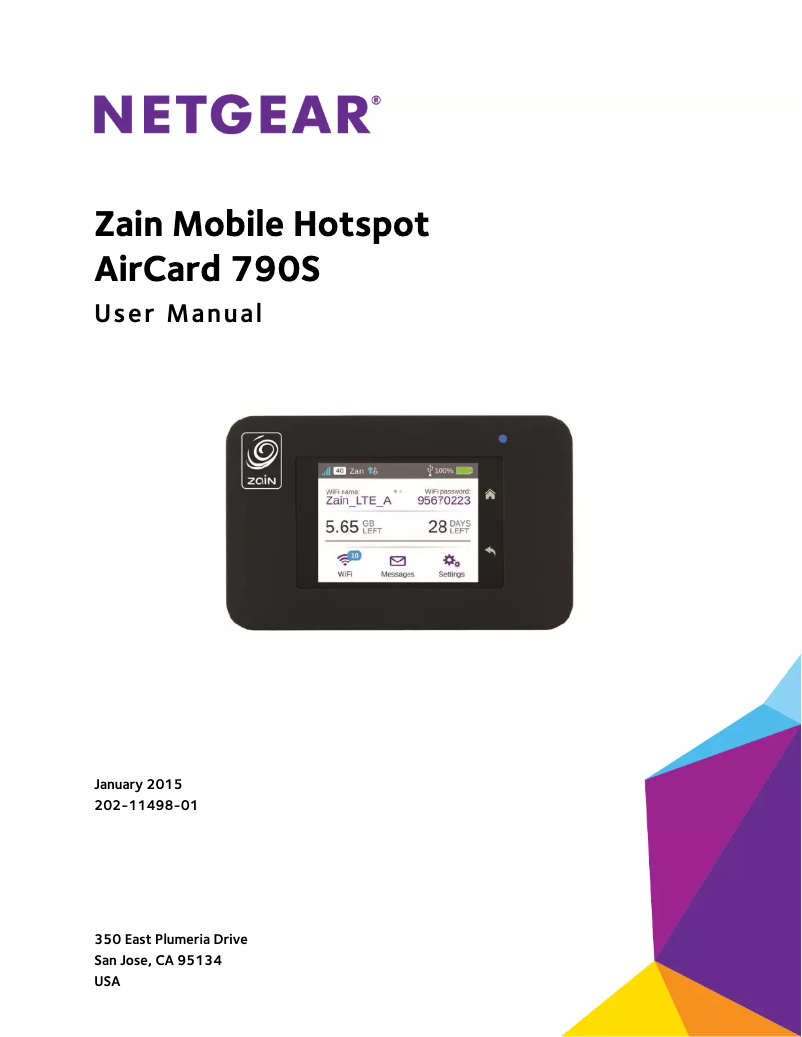 Page 1 de la notice Manuel utilisateur Netgear AirCard AC790S