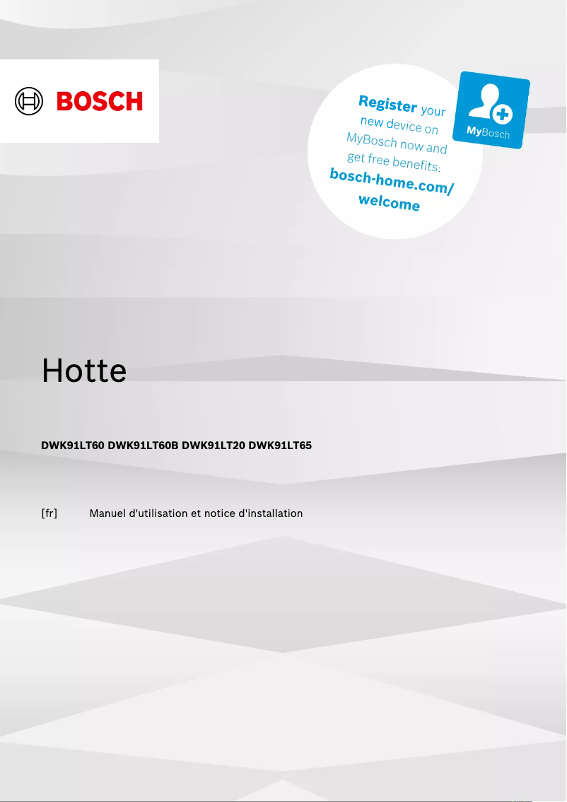 Page 1 de la notice Manuel utilisateur Bosch DWK91LT60