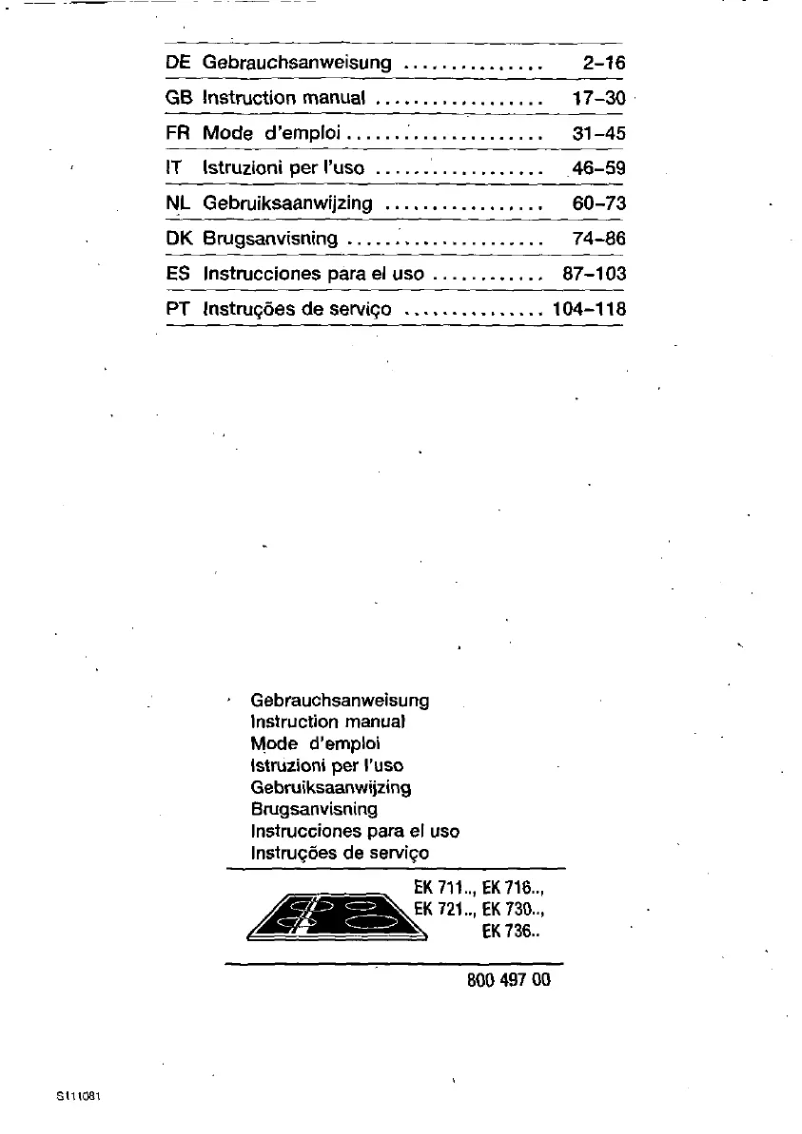Page n°1 - Manuel utilisateur Siemens EK73054