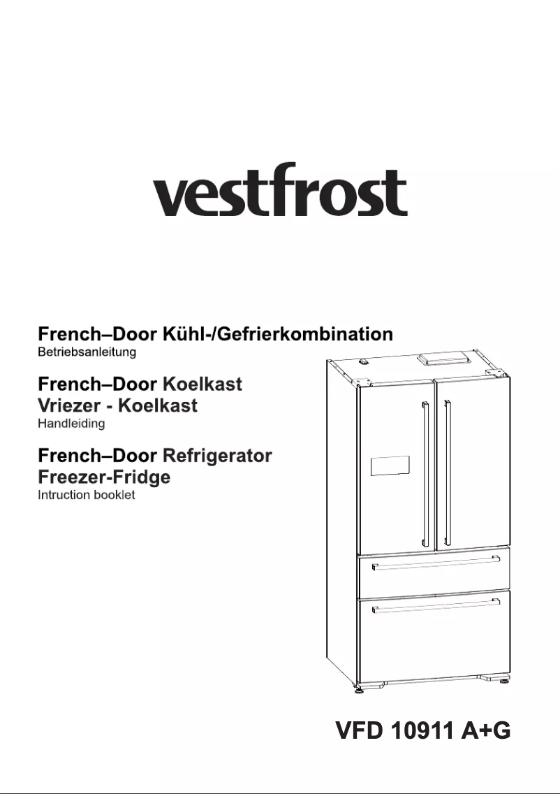 Page 1 de la notice Manuel utilisateur Vestfrost VFD 10911 A+G