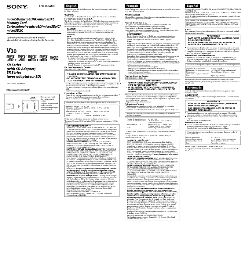 Imagen de la primera página del manual del dispositivo SR-16UY3A