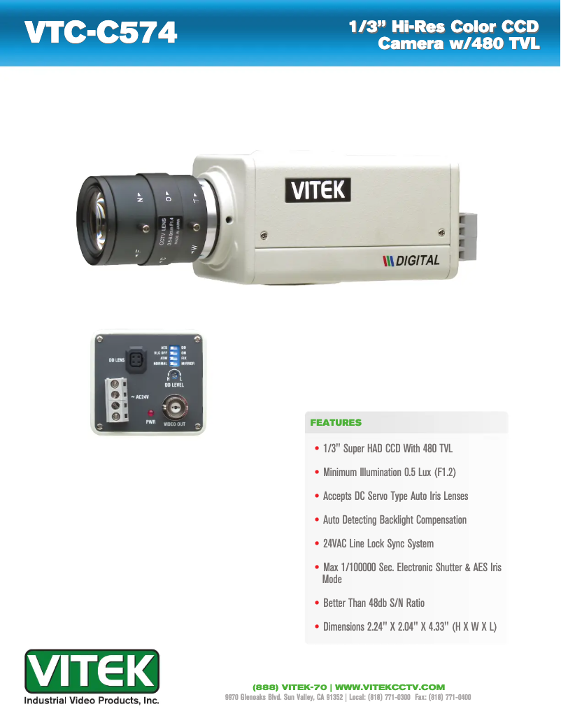 Page 1 de la notice Manuel utilisateur Vitek VTC-C574