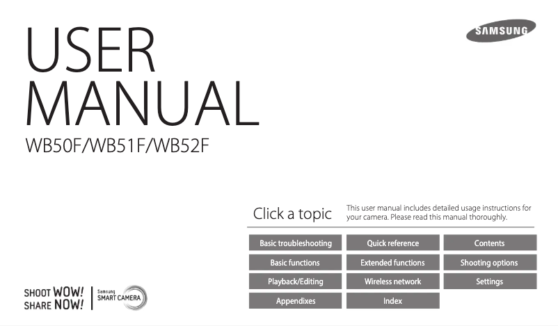 Image de la première page du manuel de l'appareil WB52F