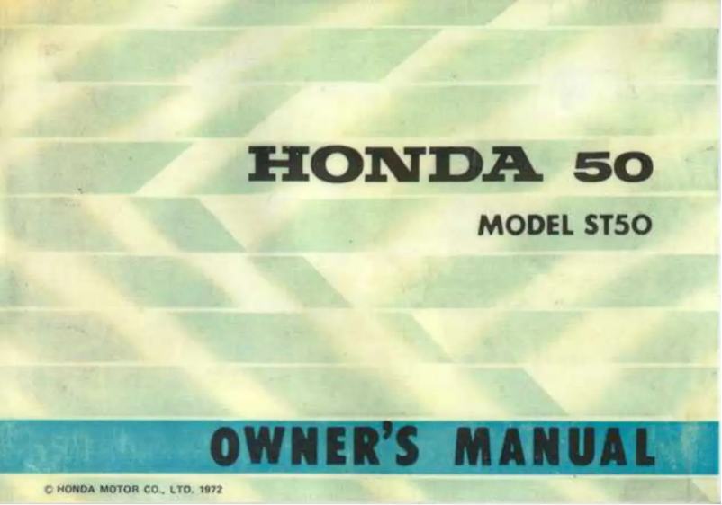 Page 1 de la notice Manuel utilisateur Honda ST50 (1972)