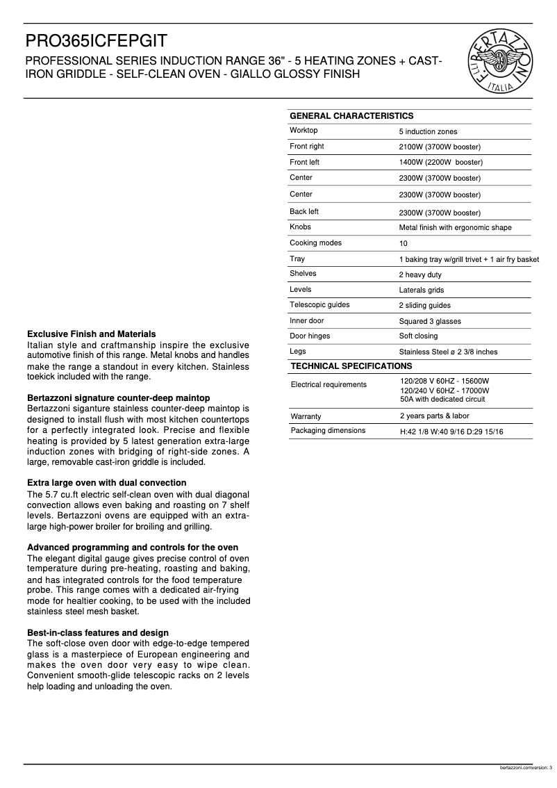 Image de la première page du manuel de l'appareil PRO365ICFEPGIT