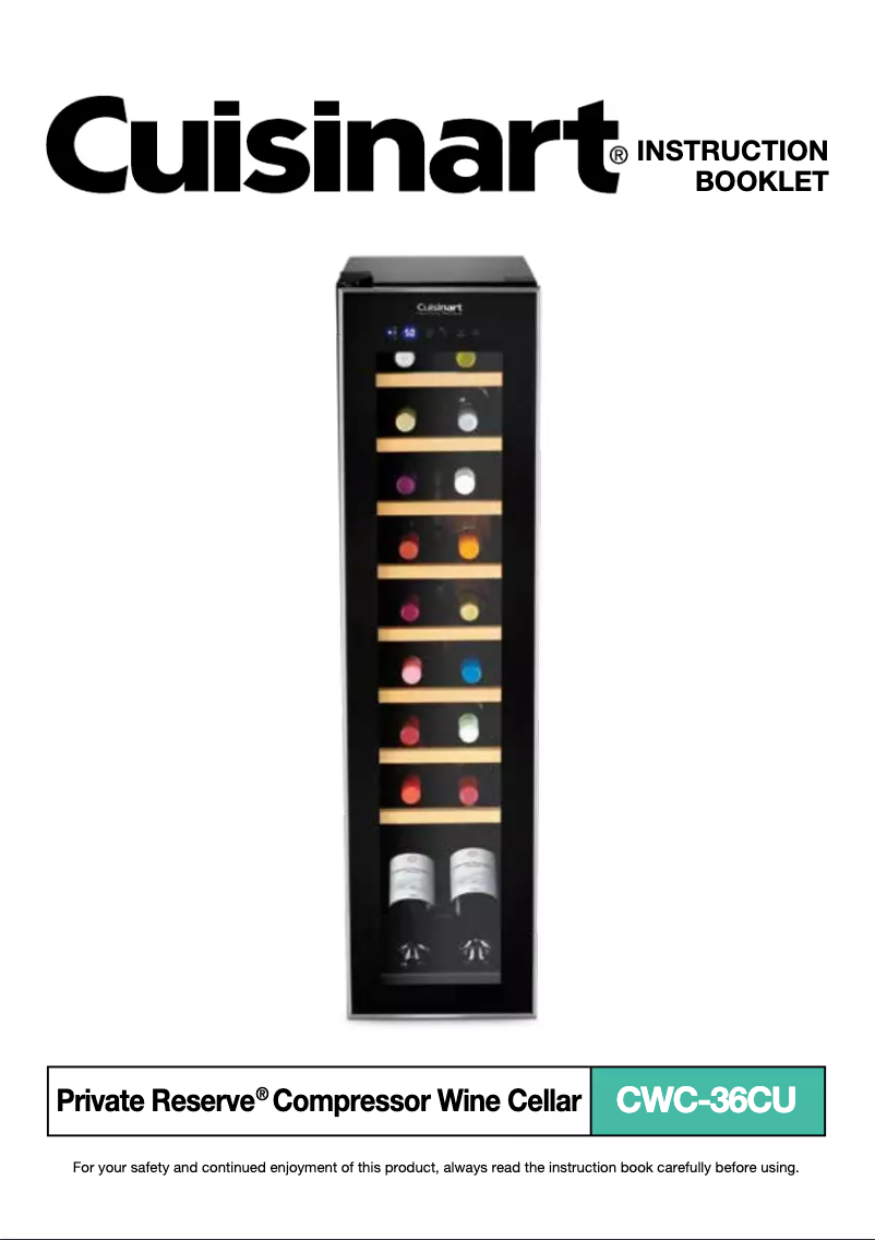 Image de la première page du manuel de l'appareil Private Reserve CWC-36CU