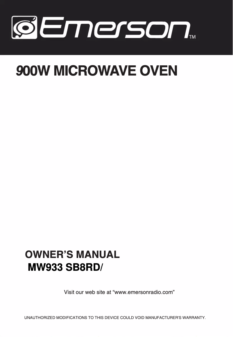 Image de la première page du manuel de l'appareil MW9338RD