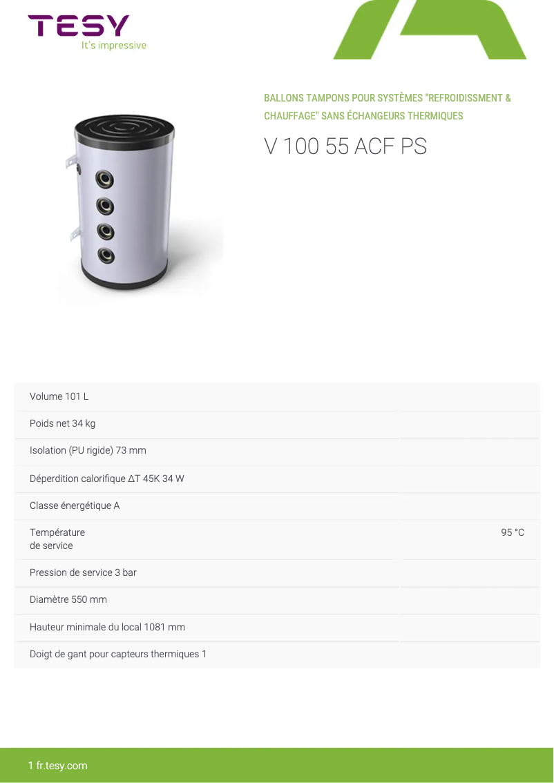 Image de la première page du manuel de l'appareil V 100 55 ACF PS