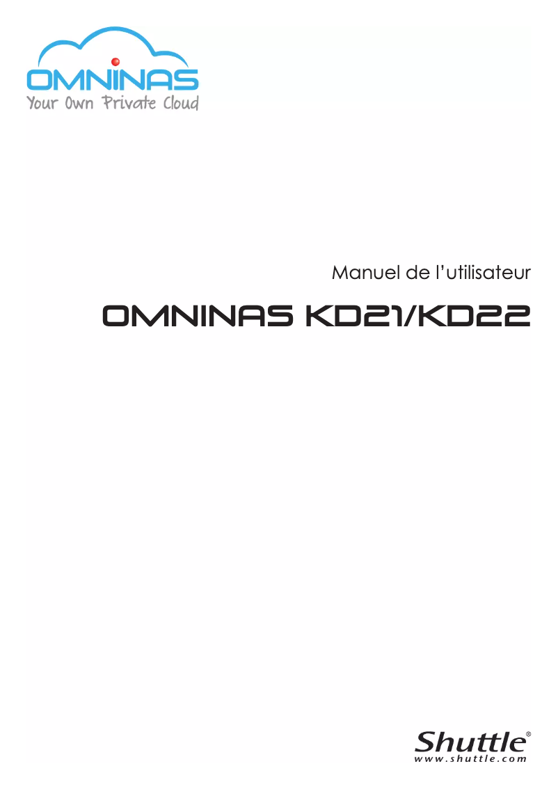 Page 1 de la notice Manuel utilisateur Shuttle KD22