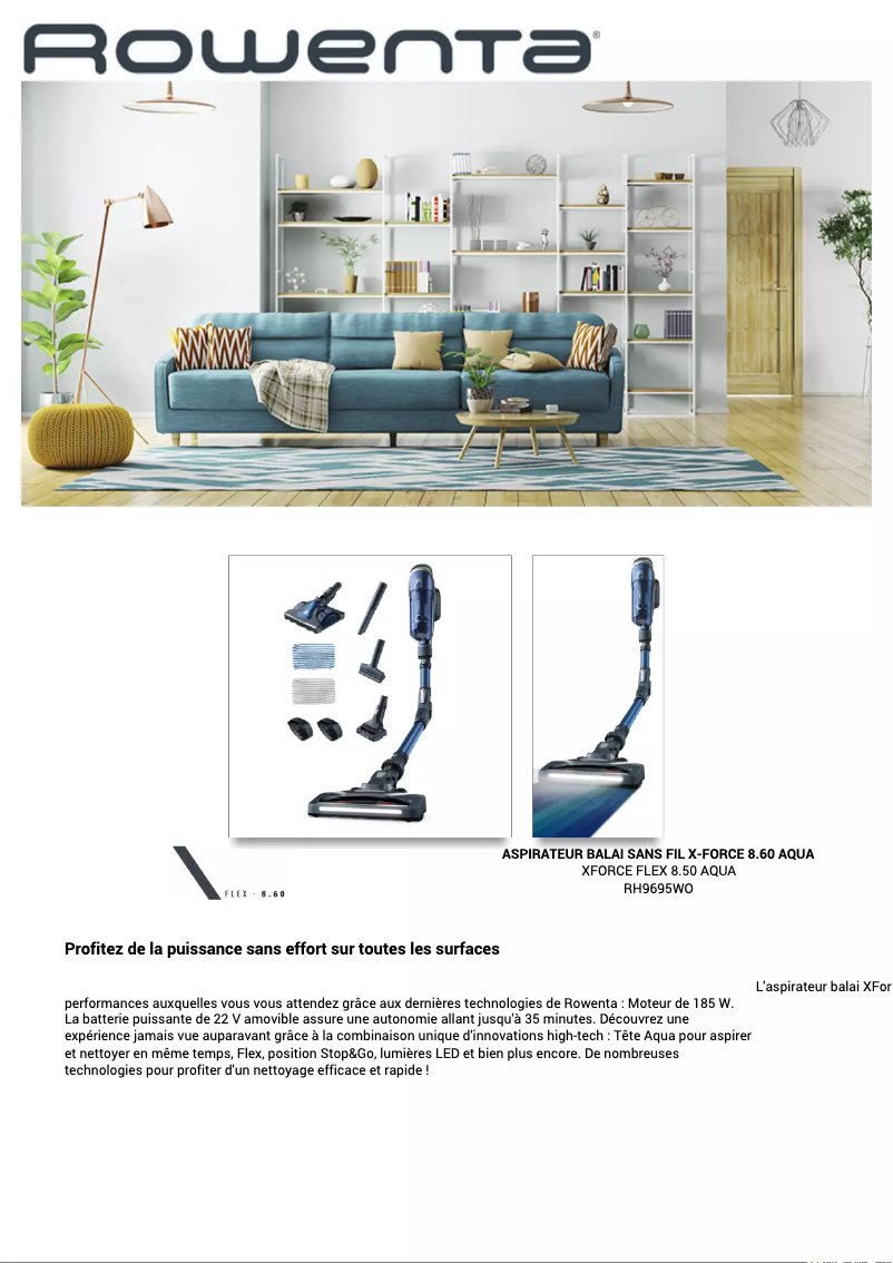 Page n°1 - Manuel utilisateur Rowenta X-Force Flex 8.60