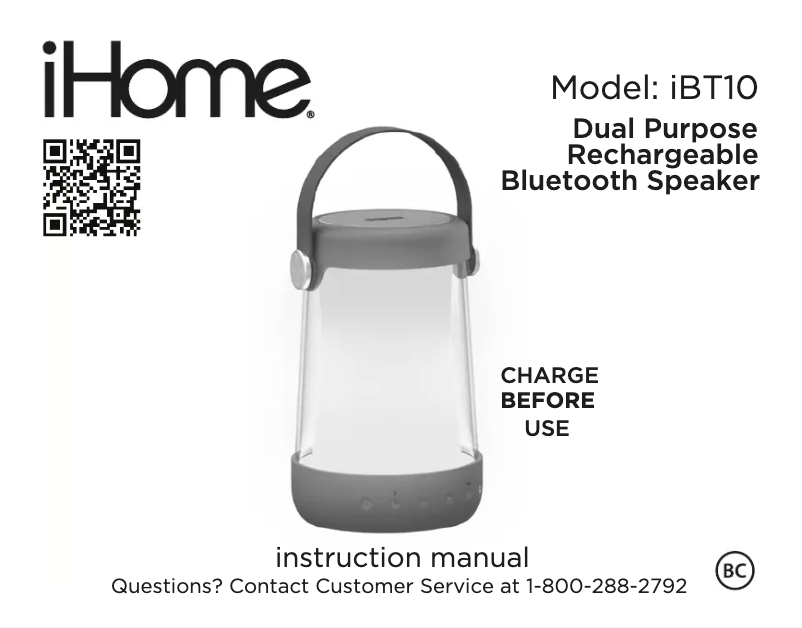 Page n°1 - Manuel utilisateur iHome iBT10