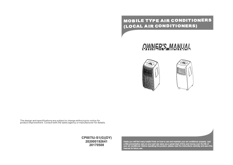 Page n°1 - Manuel utilisateur Comfee MPS1-07CRN1-2