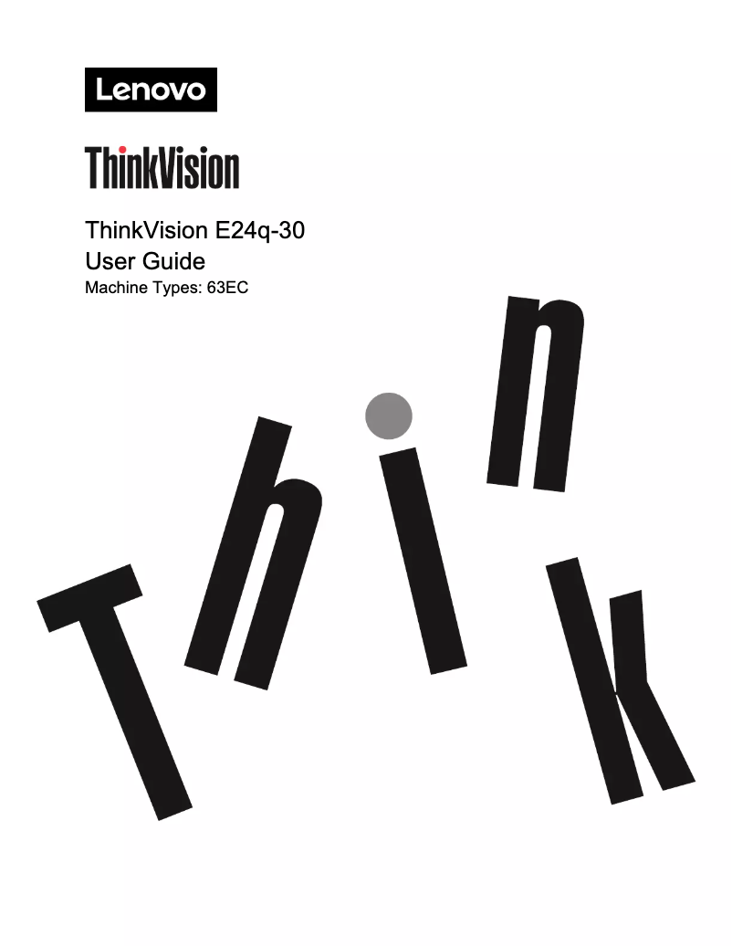 Page n°1 - Manuel utilisateur Lenovo ThinkVision E24q-30