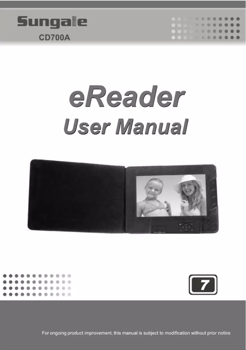 Page 1 de la notice Manuel utilisateur Sungale CD700A