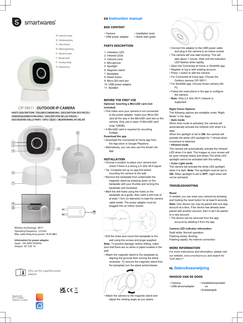 Image de la première page du manuel de l'appareil CIP-39311