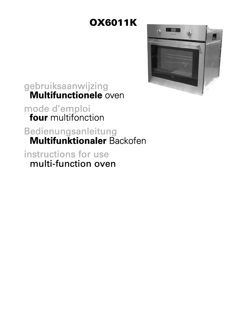 Image de la première page du manuel de l'appareil OX6011KUU