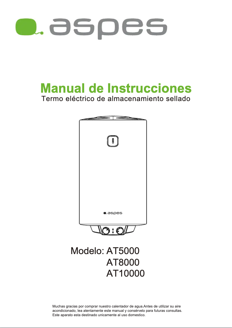 Image de la première page du manuel de l'appareil AT10000