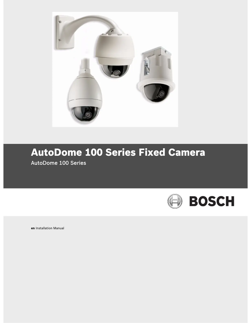 Page n°1 - Manuel utilisateur Bosch AutoDome VG5-162