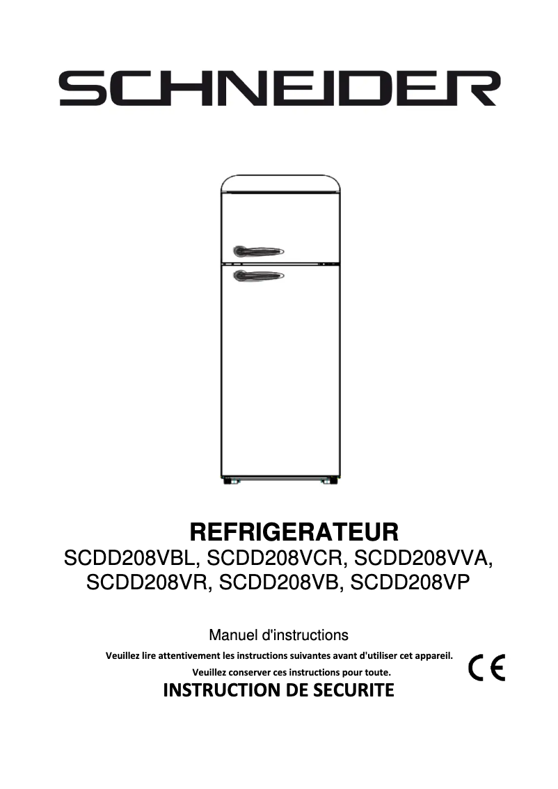 Page 1 de la notice Manuel utilisateur Schneider SCDD208V