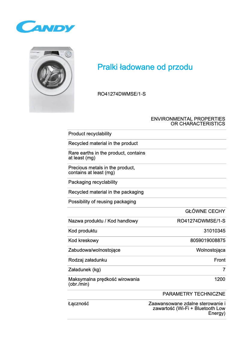 Image de la première page du manuel de l'appareil RO41274DWMSE/1-S