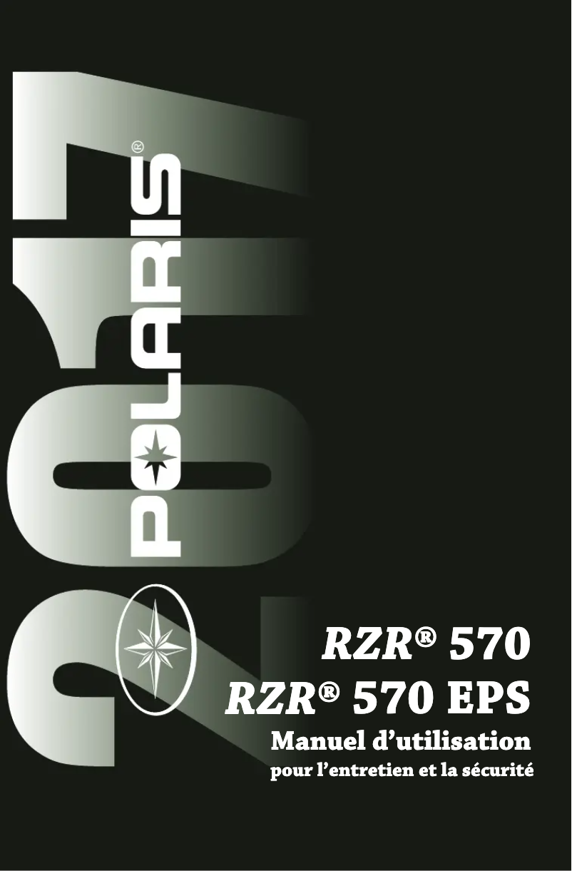 Page 1 de la notice Manuel utilisateur Polaris RZR 570 EPS (2017)