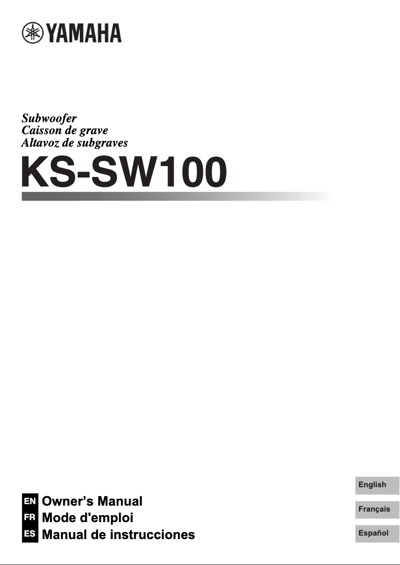 Page n°1 - Manuel utilisateur Yamaha KS-SW100