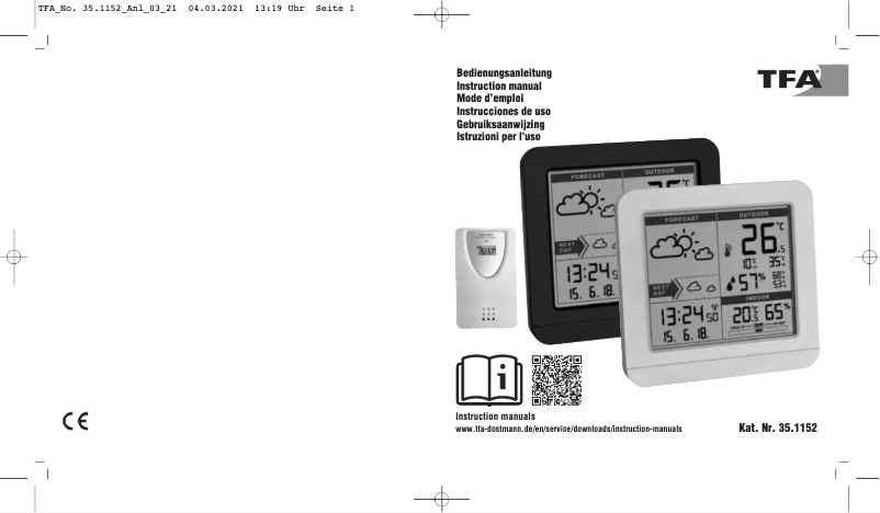 Page n°1 - Manuel utilisateur TFA Sky 35.1152.02