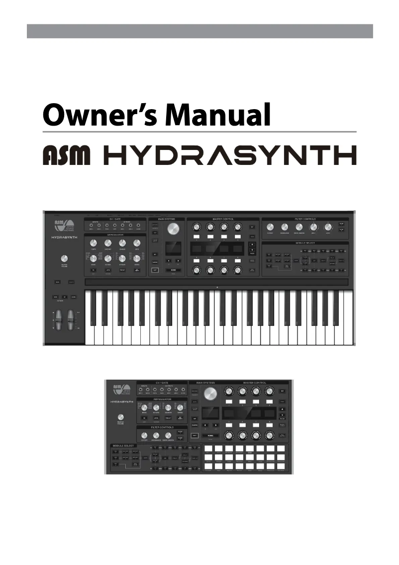 Page 1 de la notice Manuel utilisateur ASM Hydrasynth Explorer