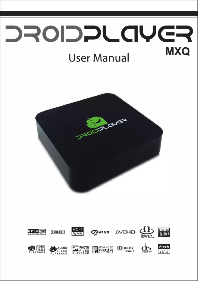Página 1 del manual Manual de usuario MXQ Droidplayer