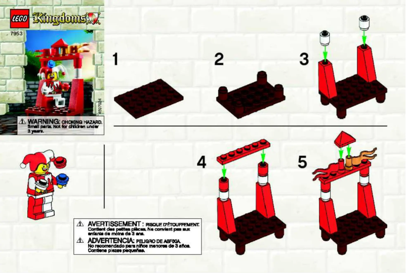 Page 1 de la notice Manuel utilisateur Lego Kingdoms 7953